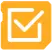 a yellow square with a white check mark in it